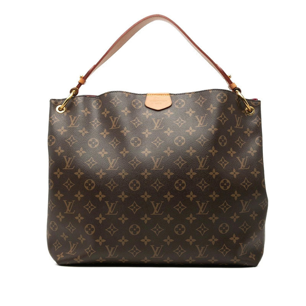 Louis Vuitton Monogram Graceful Hobo Bag Brown Leather